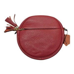 Elegant Pink Leather Crossbody Bag